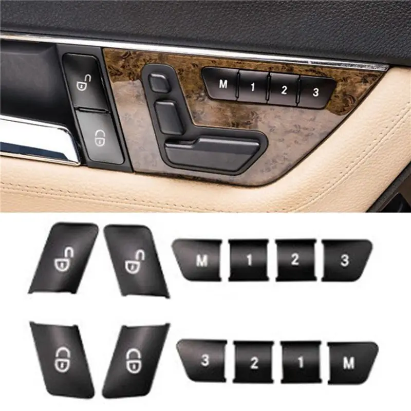 Clear 60Pcs Car Door Seat Memory Lock Switch Buttons Stickers Cover Trim For Mercedes Benz A B C E Class CLA GLA GLE GL GLS ML