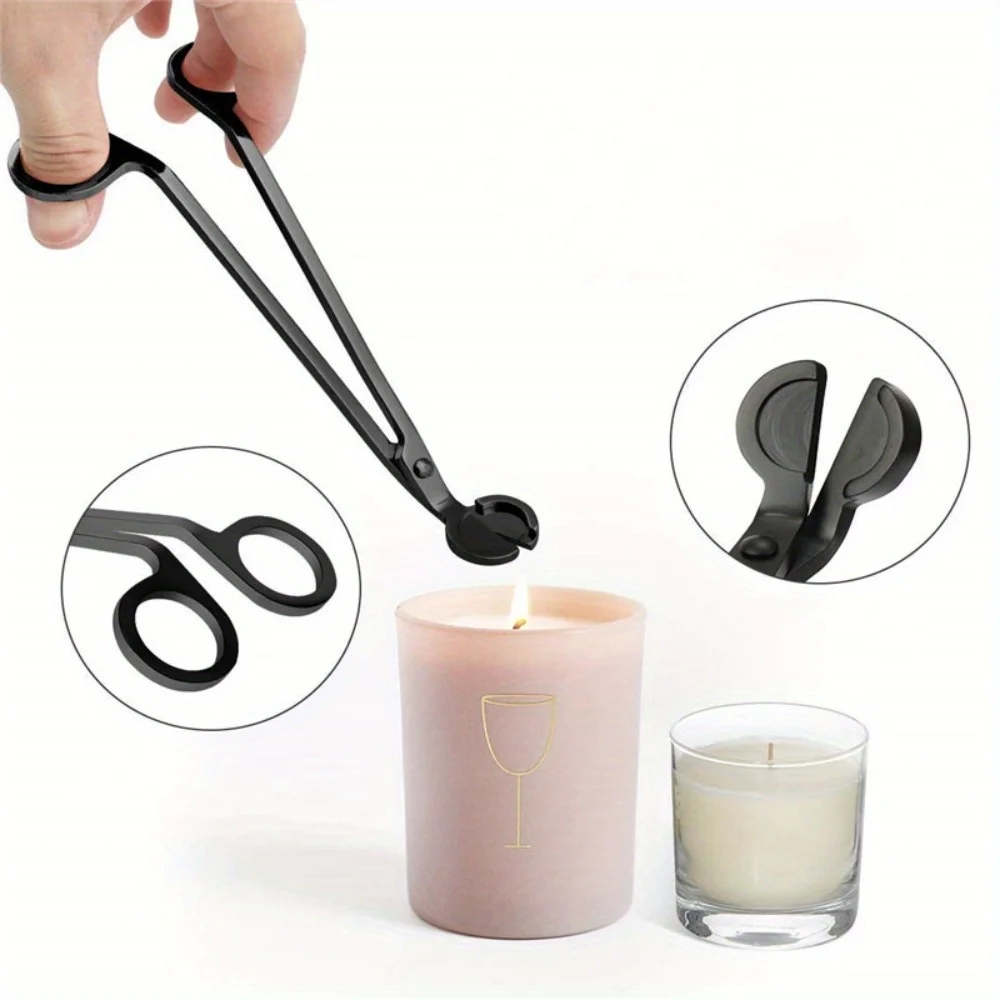 Edelstahl Kerze Feuerlöschwerkzeug Kerze Trimmer Kerze Docht Trimmen Schere Haken Kerze Pflege Werkzeug DIY Kit