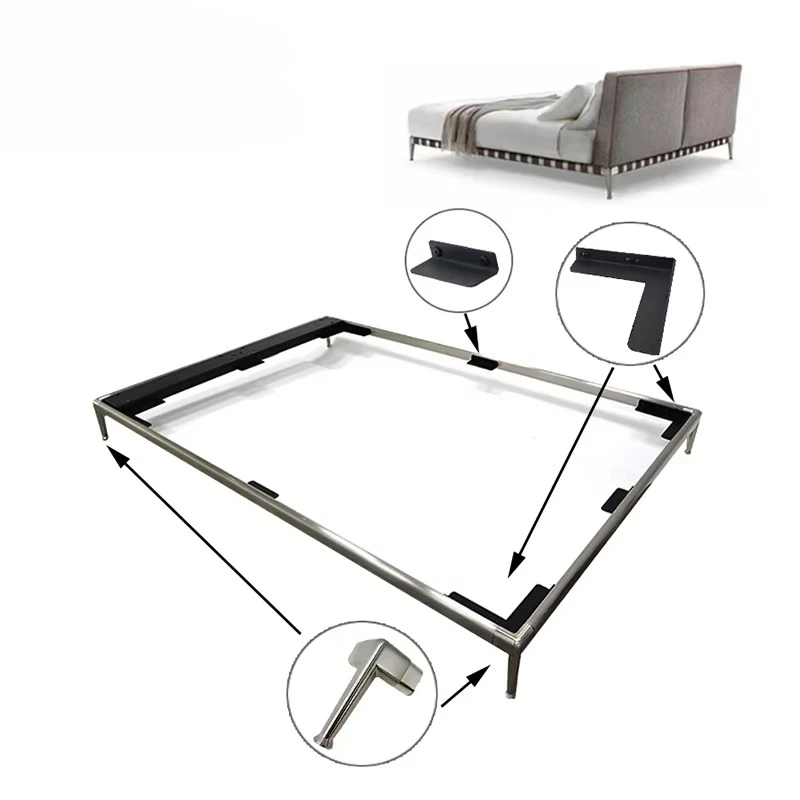 Modern Design Full Size Strong Support Painted Steel Hot Sale Cheap Metal Bed Frame For Sale