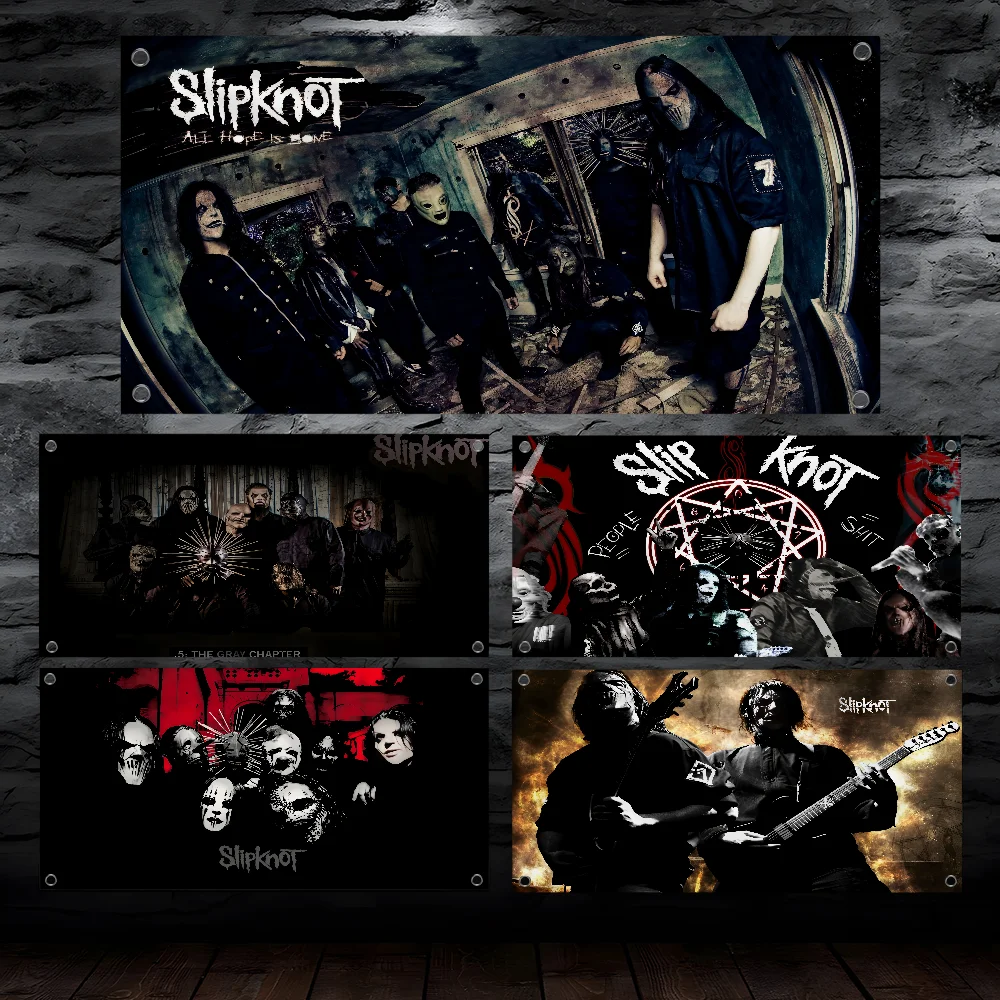 

Hot Heavy Metal Band S-slipknotS Flag Flag Hanging Banner Atmosphere For Dormitory Bedroom Outdoor Living Room Art Decoration