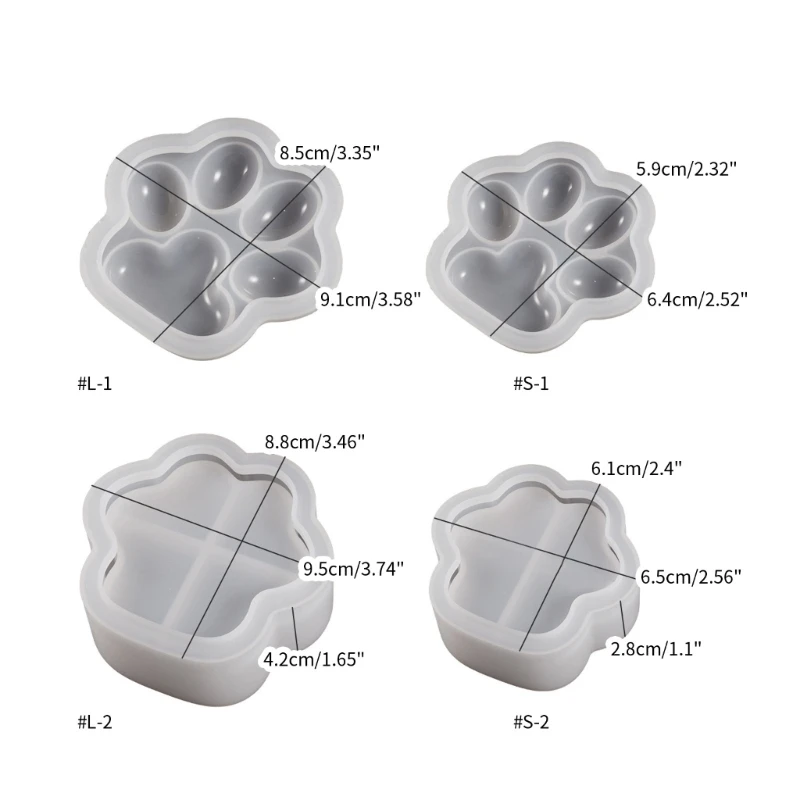 Scatola portaoggetti per zampa gatto Stampi in silicone Stampo in resina epossidica 3D Artigianato per produzione C1FC