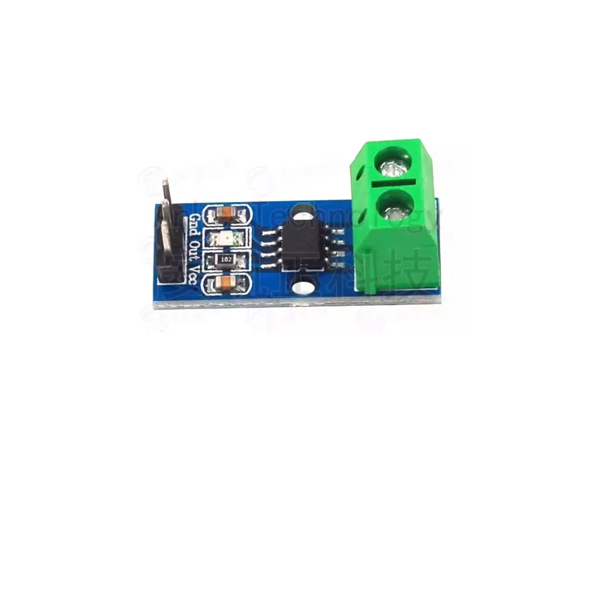 ACS712 Current Sensor Module, Current Detection Module, 5A/20A/30A, Green Terminal, Straight Pin Header