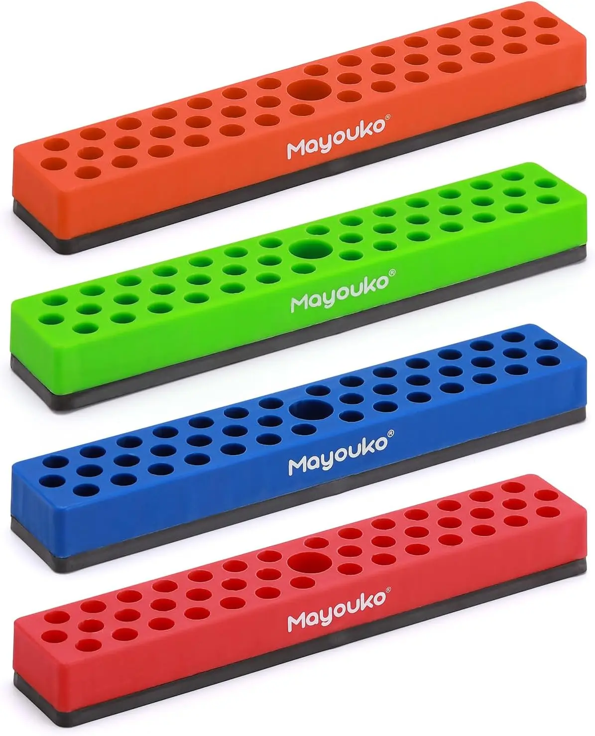 

4PCS 1/4" Magnetic Hex Bit Holder Rack Organizer, 172 Holes, Drill Bit Holder with Strong Magnet Base for Screwdriver Bits