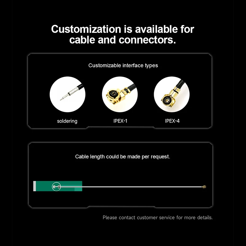 Antena interna IPX IPEX 915M para módulo de comunicación de placa base, 10 piezas, 915MHz, Wifi, Antena FPC, TX915-FPC-4510