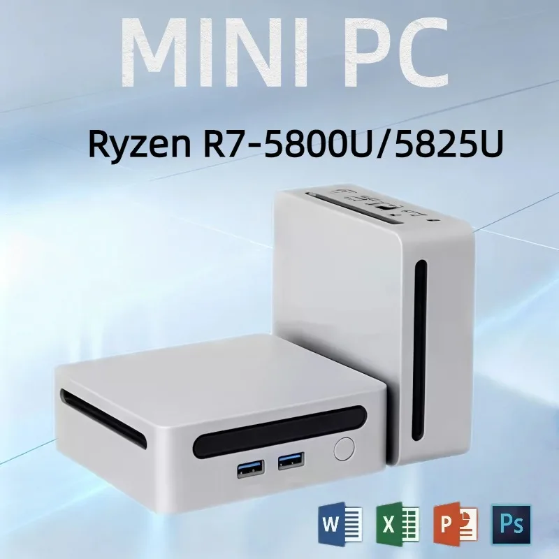High Performance Mini PC With  Ryzen R7-5800U/5825U Compact Mini Desktop Computer For Business Office & Gaming