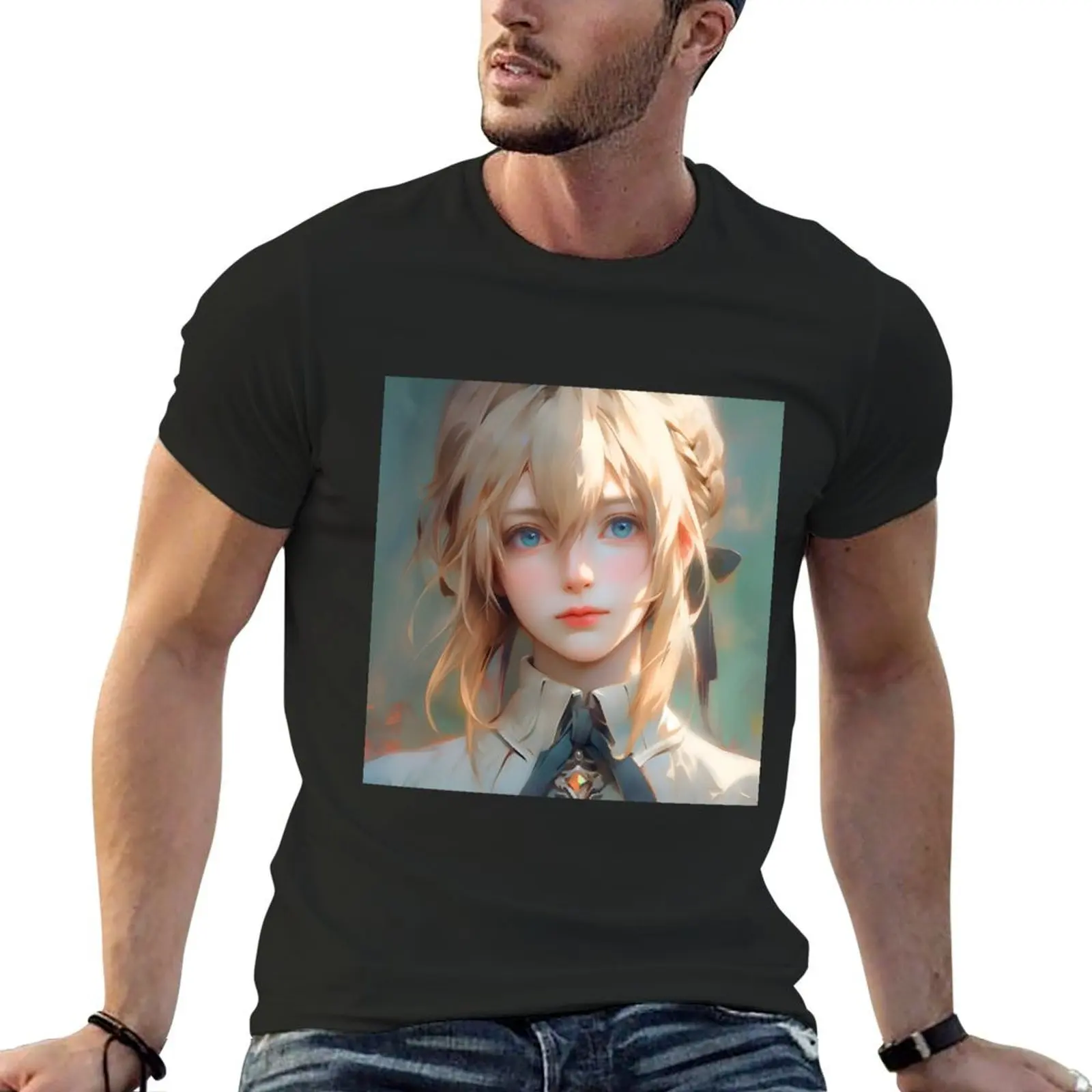 Alice SAO Cute Anime Girl – Oil Painting Style T-Shirt graphics sublime shirts graphic tee luxury clothes men