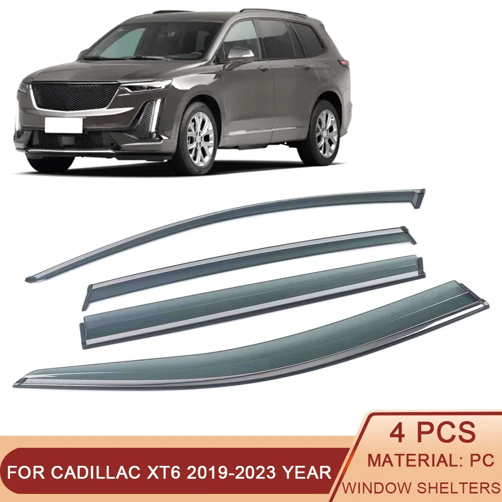 

For Cadillac XT6 2019-2023 Car Window Sun Rain Shade Visors Shield Shelter Protector Sticker Exterior Accessories