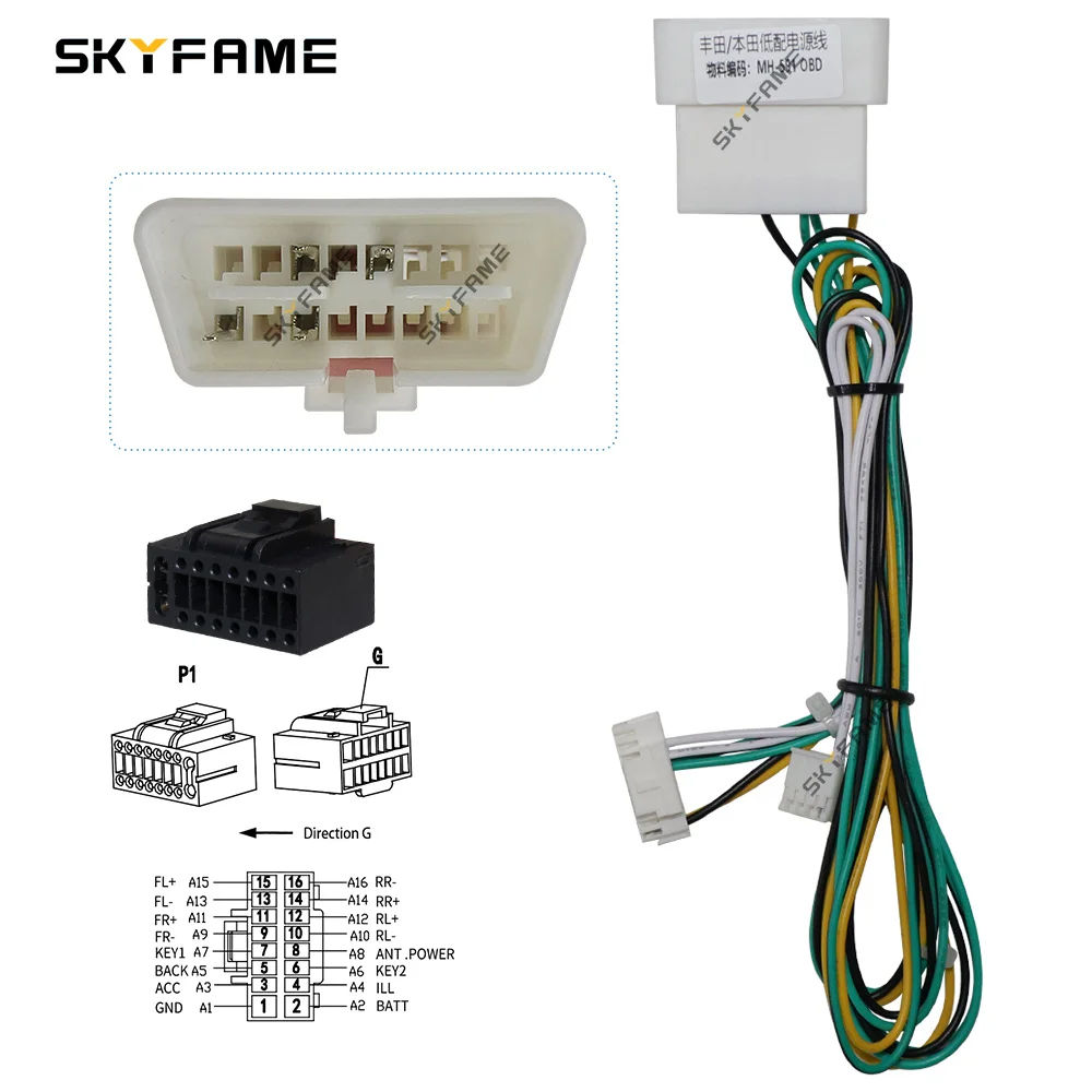 SKYFAME Android Radio Cable CAN-Bus Adapte OBD Wiring Harness Connector Plugr for Ford GM Hyundai KIA Car Stereo Head Unit