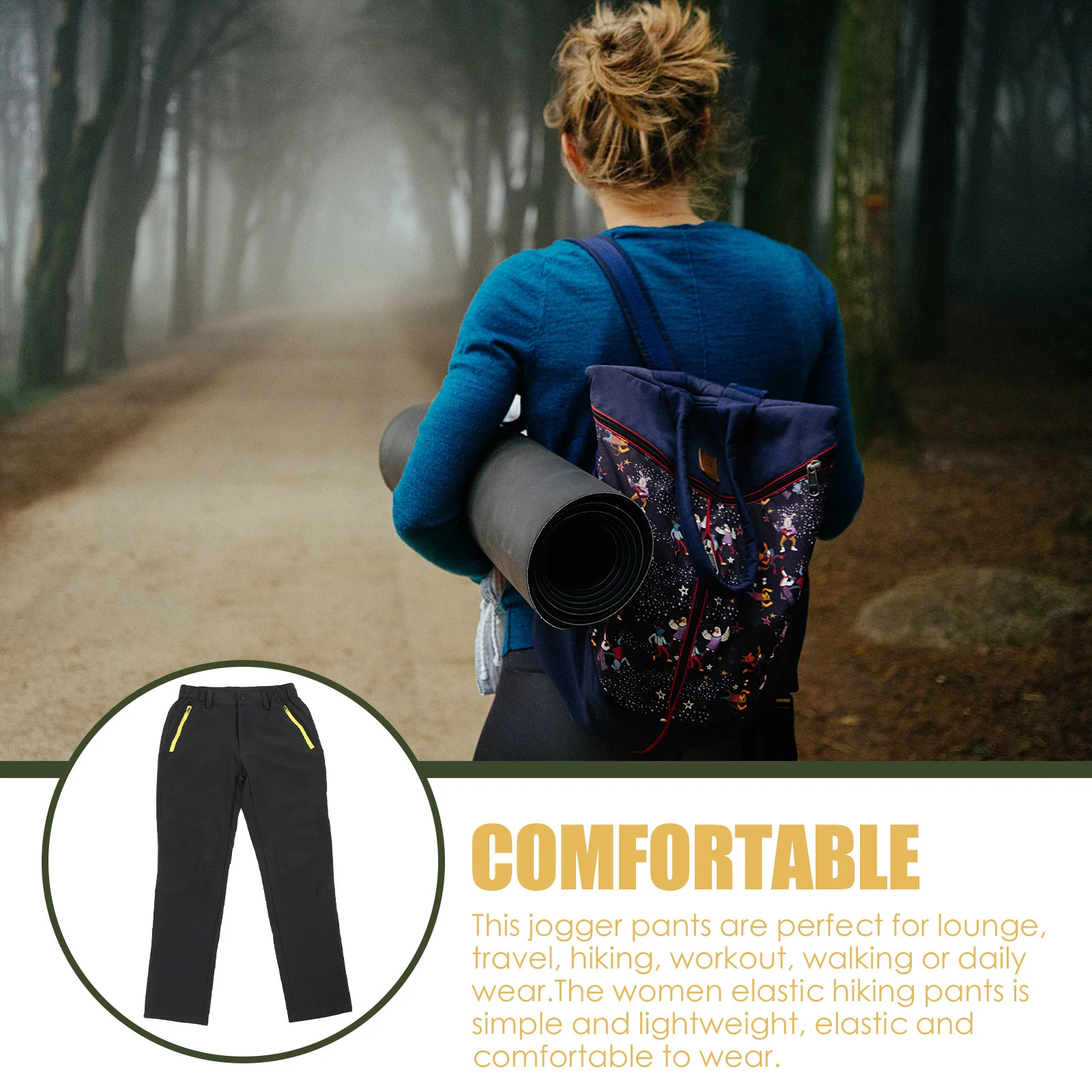 

Women Hiking Pants Elastic Lightweight Jogger Trousers for Outdoor Hiking Camping Running with Pockets Comfortable Summer Sports