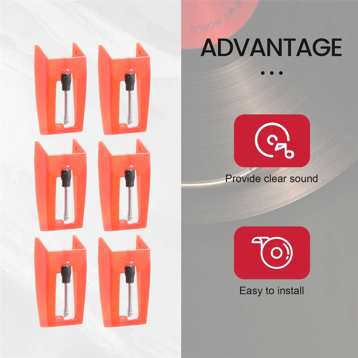 Новый A26P 8-комп. иглы для проигрывателя пластинок, сменные рубиновые иглы для стилуса для проигрывателя виниловых пластинок