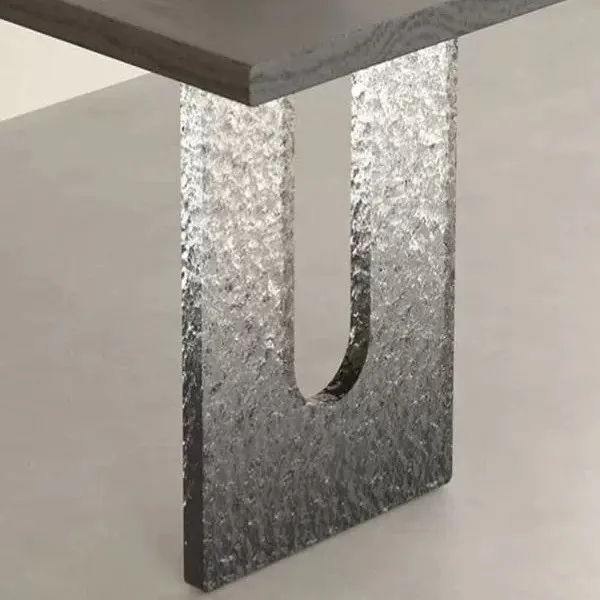 U-shaped water ripple pattern table legs gradient acrylic transparent floating bracket stone pattern gradient island support