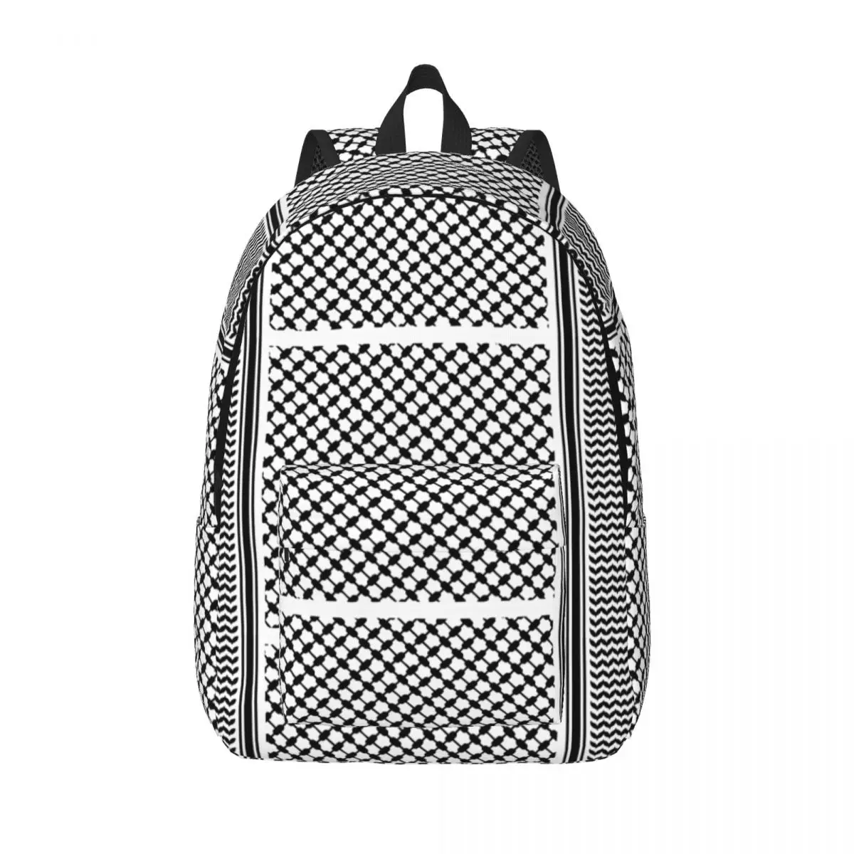 Black Arab Keffiyeh Backpack Outdoor Student Hiking Palestine Palestinian Arabic Daypack for Men Women Laptop Canvas Bags