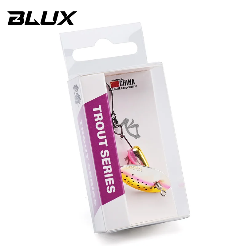 BLUX AR-S سبينر طعم معدني 2.1 جرام/3.5 جرام هوك واحد الدورية الطعم الاصطناعي النحاس شفرة ملعقة تيار منطقة سمك السلمون المرقط صيد السمك #6
