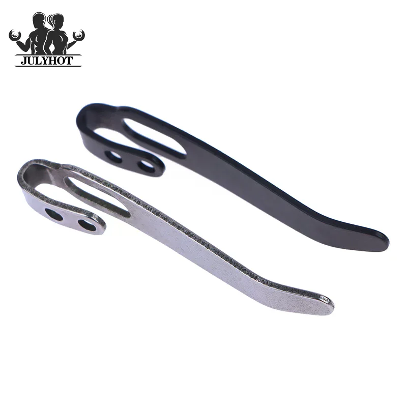 1Set 420 Stainless Steel Material Knife Back Clip With 3pcs M2.5 Screws Pocket Waist Clamps For Knives DIY Make Accessories