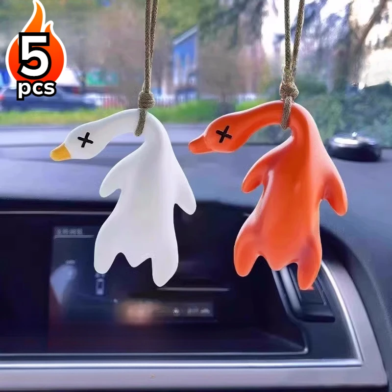 

1-5PCS Thermochromic Duck Car Ornament UV Color Change Cute Duck Heat-Activated Rear View Mirror Pendant for Auto Interior Decor