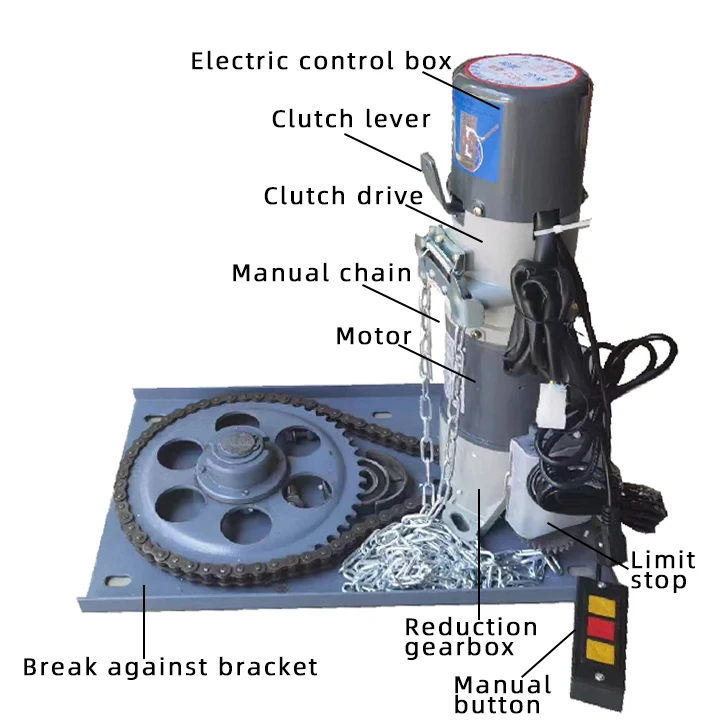 Silent operation 600 kg shutter door motor for heavy commercial use