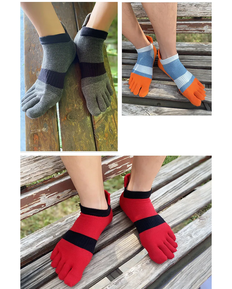Große Zehensocken in Übergröße, Sport-Mann-Mesh, atmungsaktiv, Kompression, schweißabsorbierend, Fitness, elastisch, fünf Finger-Söckchen für Studenten – Detail 6