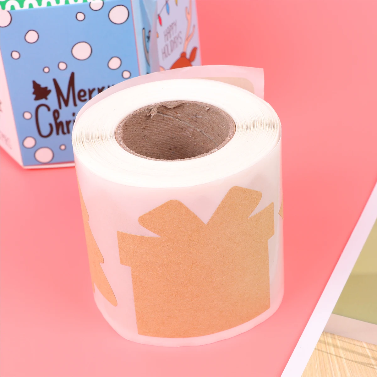 

Christmas Stickers Prices Name Brown Wrapping Paper Tags Gift Kraft Label Sealing Self-adhesive