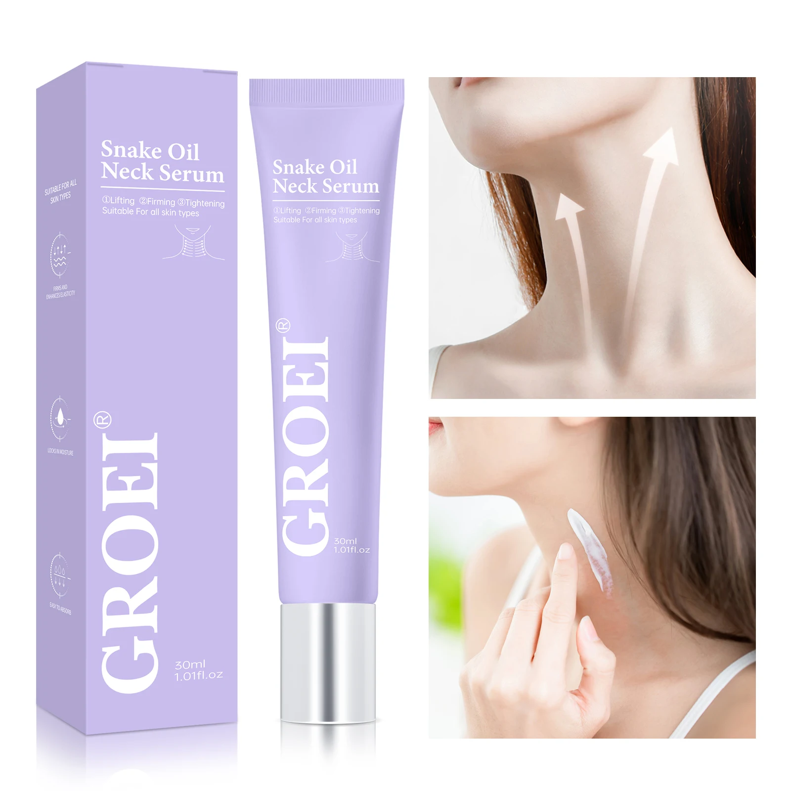 

Snake Oil Neck Cream Tighten Lift Lightens Fine Lines Brightens Firms Nourishes Neck Cream Smoothing Moisturizer Neck Cream 30ML