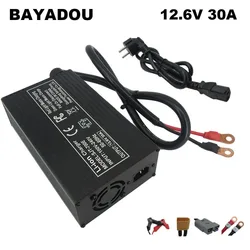 12V 30A Charger 12.6V Li-ion Fast Chargers For 3S 11.1V 10.8V 12 Volt Lithium Energy Storage RV UPS Solar Golf Cart Battery