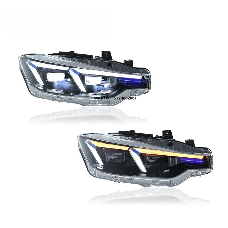 

1 Unit LED Headlights Car Accessories for Auto Lighting Systems 12-18 3 Series Blue Eyebrow Headlight Assembly