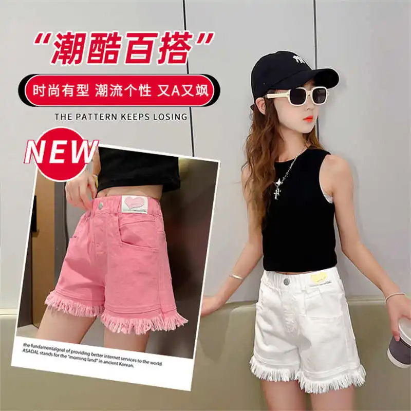 شورت جينز متوتر للفتيات، شورت صيفي، مثالي للمراهقين، مناسب للعطلات غير الرسمية والشاطئ