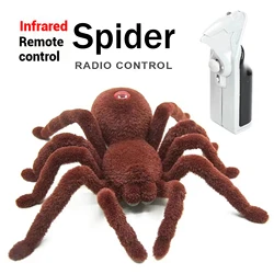 Infrared Remote Control Spider Toy, Soft Plush Simulation Animal with Crawling Action Pranks RC Toys for Kids Boys Girls Gifts