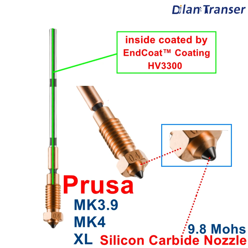 Prusa MK4 Nozzle Sic Nextruder Silicon Carbide Nozzle SiC Nozzle Quick Swap Nozzle Kit For Prusa MK3.9/MK4/XL Prusa 3D Printer