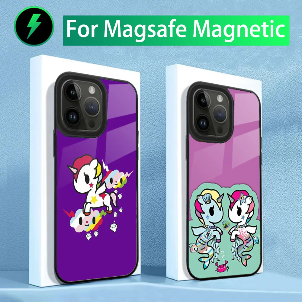 Cute T-Tokidokis Unicorn Phone Case For iPhone 15,14,13,12,11,Plus,Pro,Max Mini Magsafe Magnetic Wireless Charging