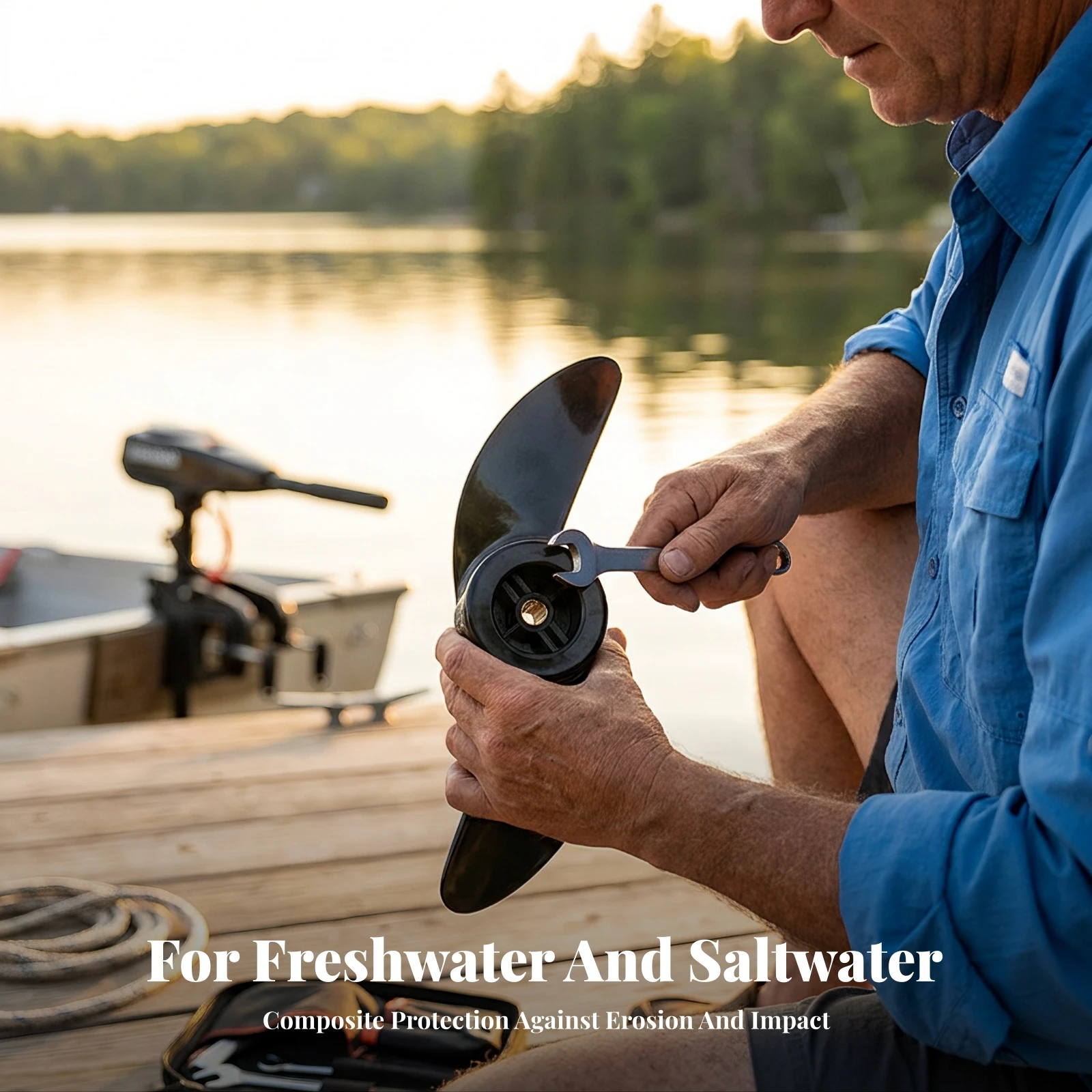 Two-Blade Propeller Glossy Hardware for Boaters, Thruster Repair, Boat Maintenance