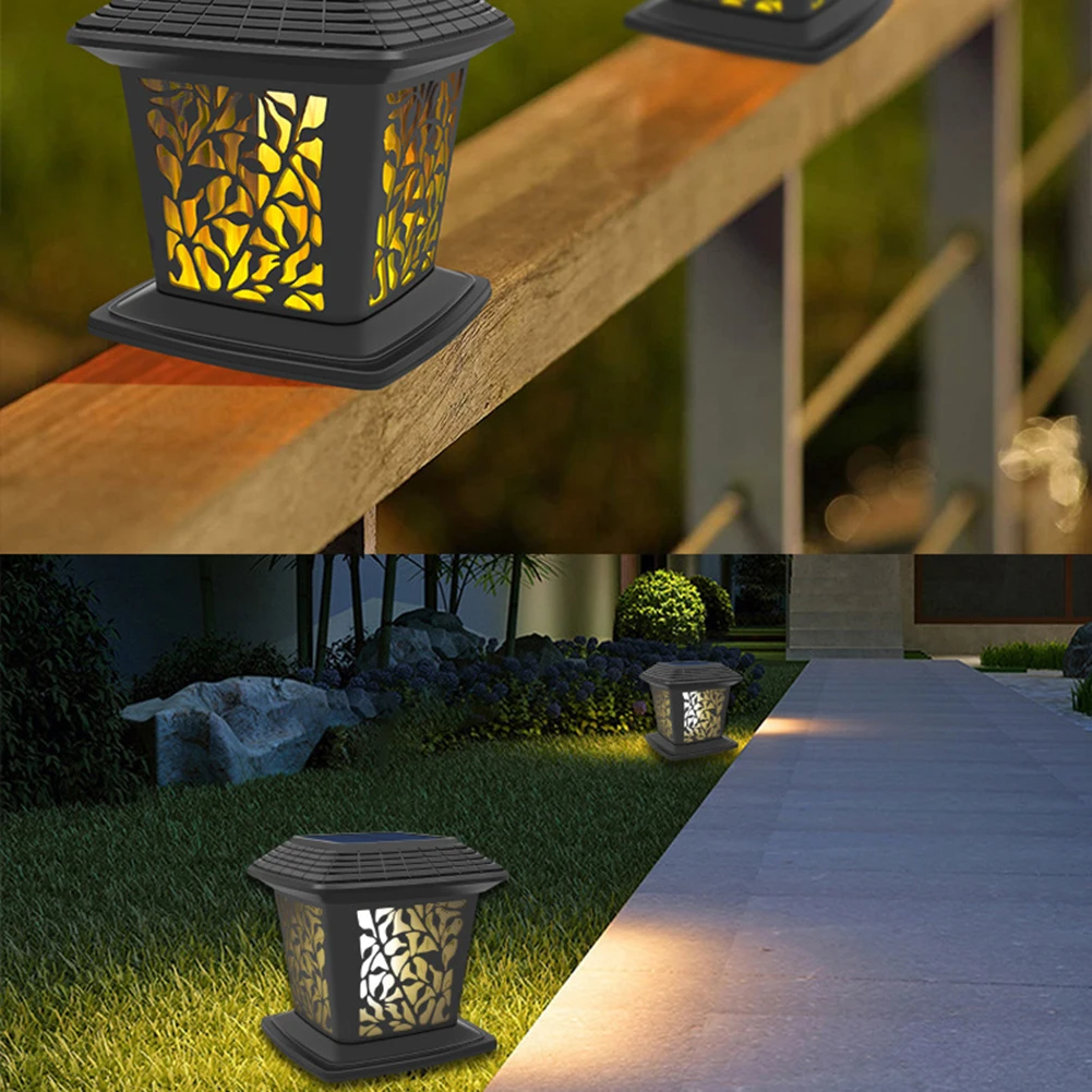 Luces solares de poste, iluminación LED para exteriores, cubierta de valla con 2 niveles de brillo ajustable, luz de tapa de valla para jardín y Patio