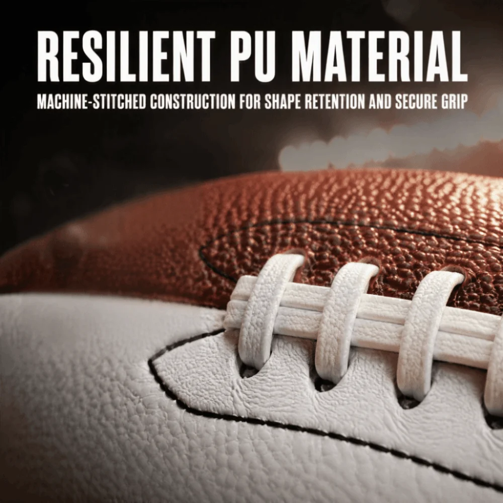 Durable PU Size 9 Football Oval Brown and White American Football Machine Stitched Sports Football Outdoor Sports