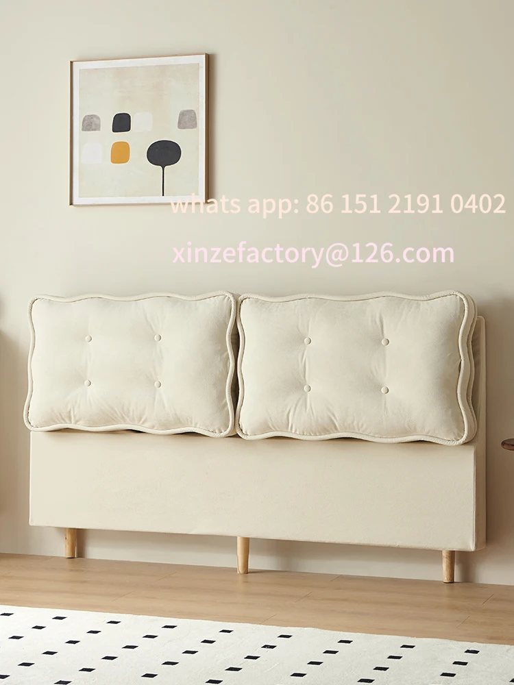 

Customizable double headboard Internet celebrity cream wind