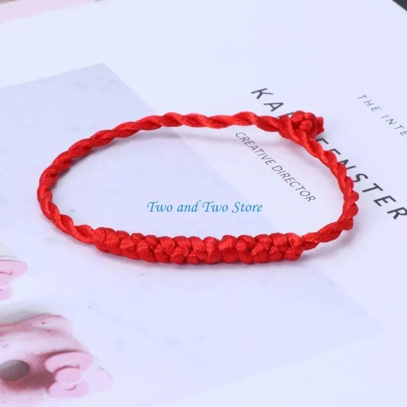 HX6F Fashion Red String Braided Bracelet Kabbalah Braided Bracelet Wristband Charm Against Eye Jewelry Gift for Girl Boy Teen