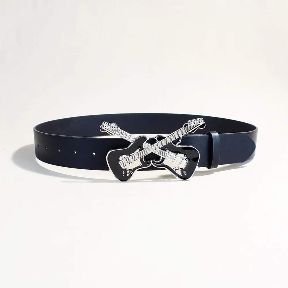 حزام الجينز المرأة الديكور جديد متعدد الاستخدامات حزام غير رسمي الغيتار مشبك روك بانك