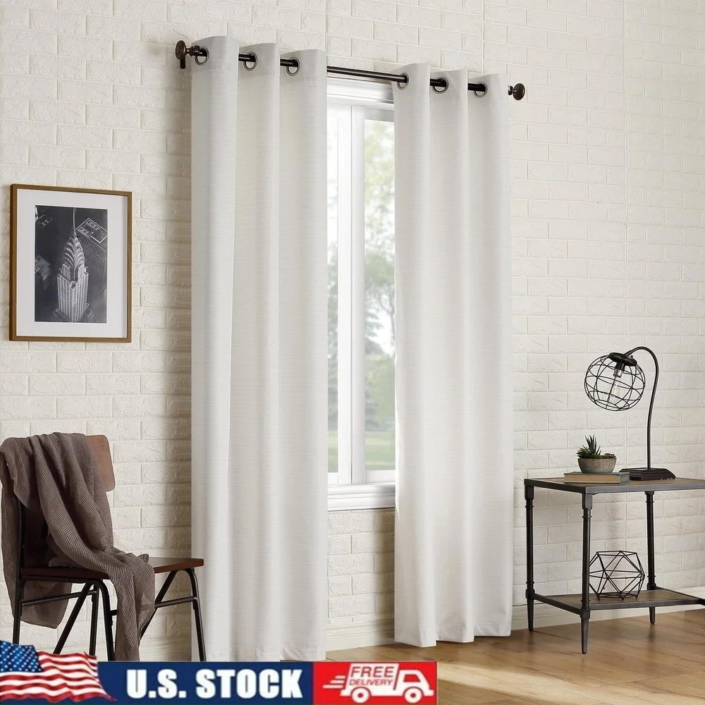 

2-Pack Thermal Insulated Blackout Grommet Curtain Panels Noise Reduction Energy Efficient Window Treatment 40"x84" Indoor Use