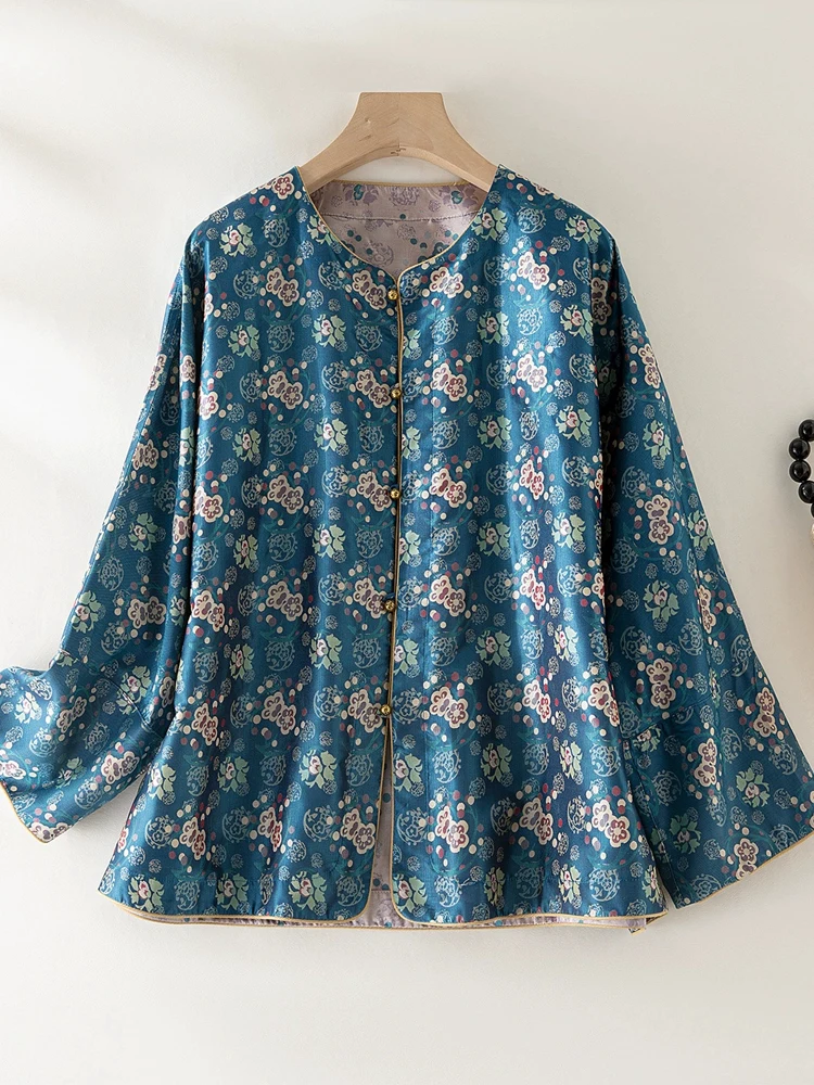 

Winsleter-100% Элегантное пальто из парчи из натурального шелка Shu, геометрия с круглым вырезом, женское свободное двустороннее пальто в стиле ретро, зима 2025 года C5D108CC