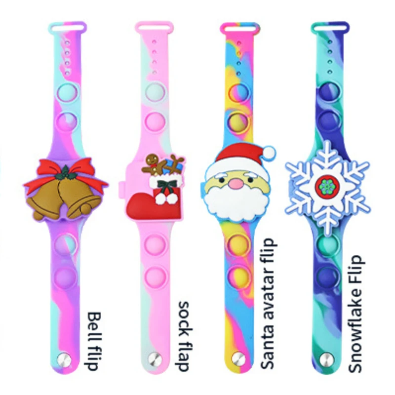 Kids Sports Watches Toys Cartoon Santa Claus Christmas Tree Elk Bell Silicone Children Digital Watch Boys Girls Christmas Gifts