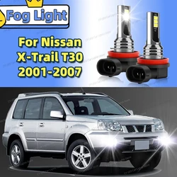 2Pcs LED Car Front Fog Light Canbus Lamps Bulbs Fit For Nissan X-Trail T30 2001 2002 2003 2004 2005 2006 2007 Auto Accessory