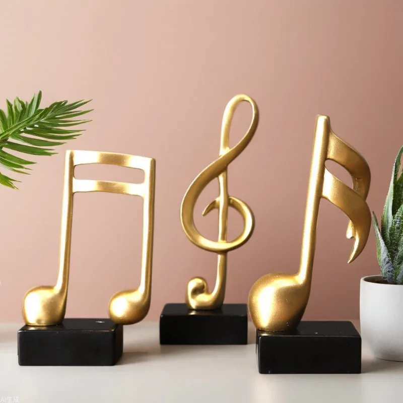 Simple Resin Music Note Decor for Living Room TV Cabinet Office Desk Miniature Model Ornament