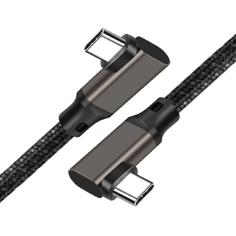 USB C to Type C Data Cable 90 Degree Angle VR Link USB3.2 Gen2 20Gbps 4K@60Hz 100W PD Fast Charge Cord for Xiaomi Realme Macbook