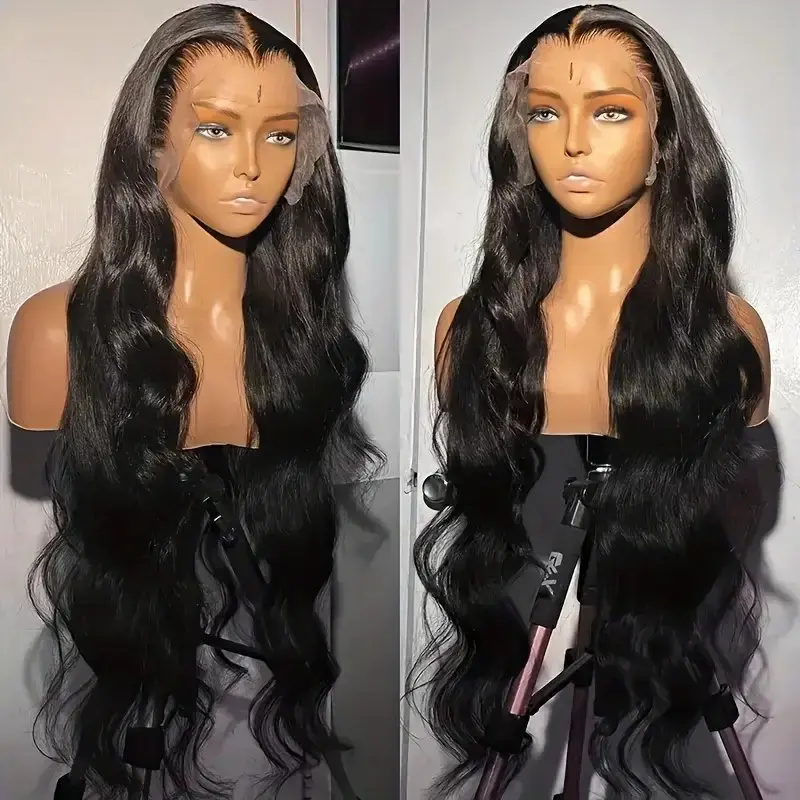 Rosabeauty HD Body Wave Nature Color 13X6 Transparent Lace Frontal Wig 13X4 Front Human Hair Glueless Wig 250 Density