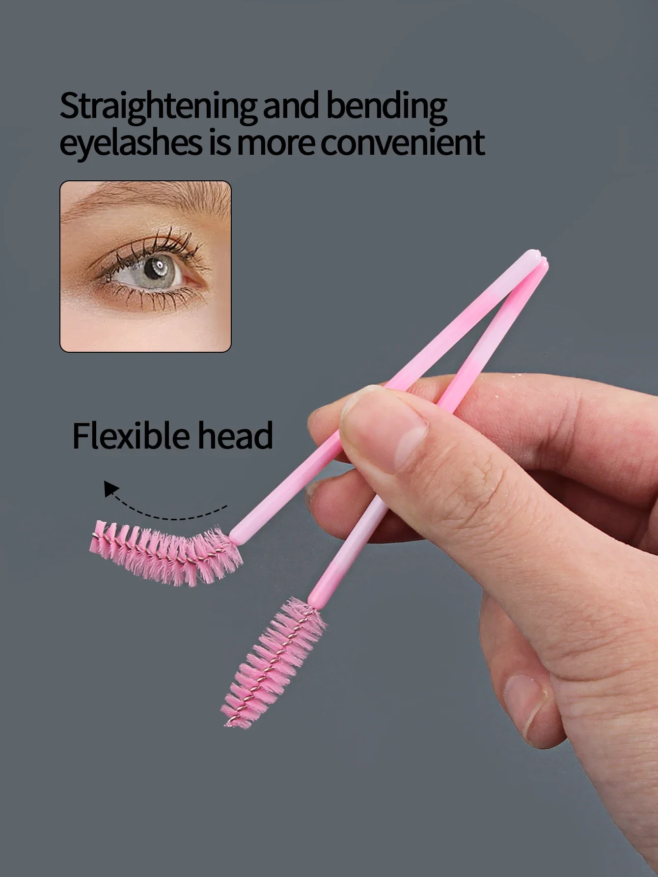 Brosse à mascara bicolore rose et blanche, brosse à sourcils, brosse spirale Portable, outil de nettoyage de mascara de greffage multifonction, 25 pièces