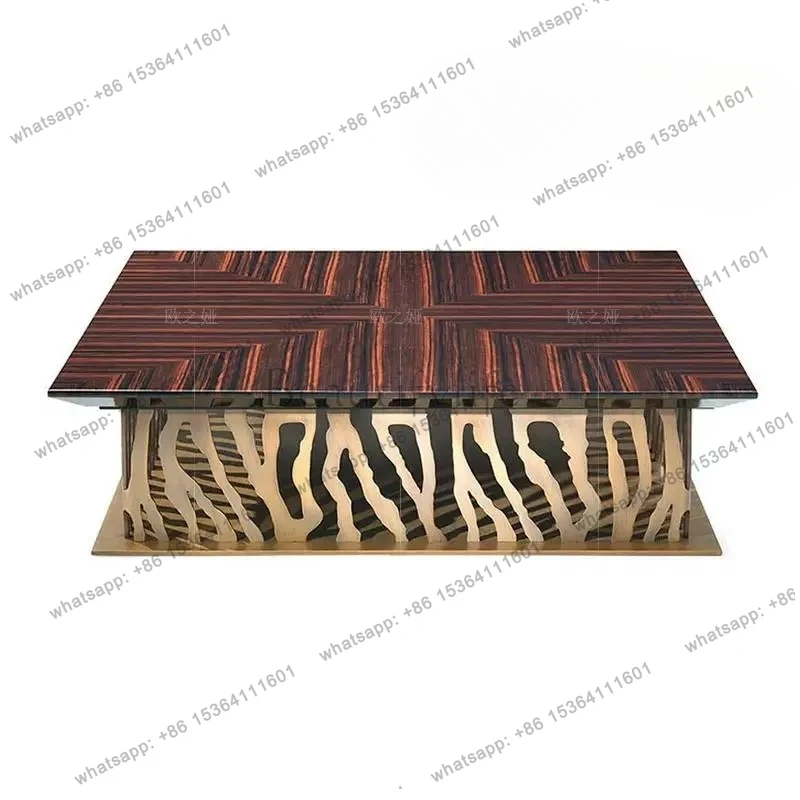 

High-end Italian light luxury coffee table post-modern simple villa designer stainless steel solid wood