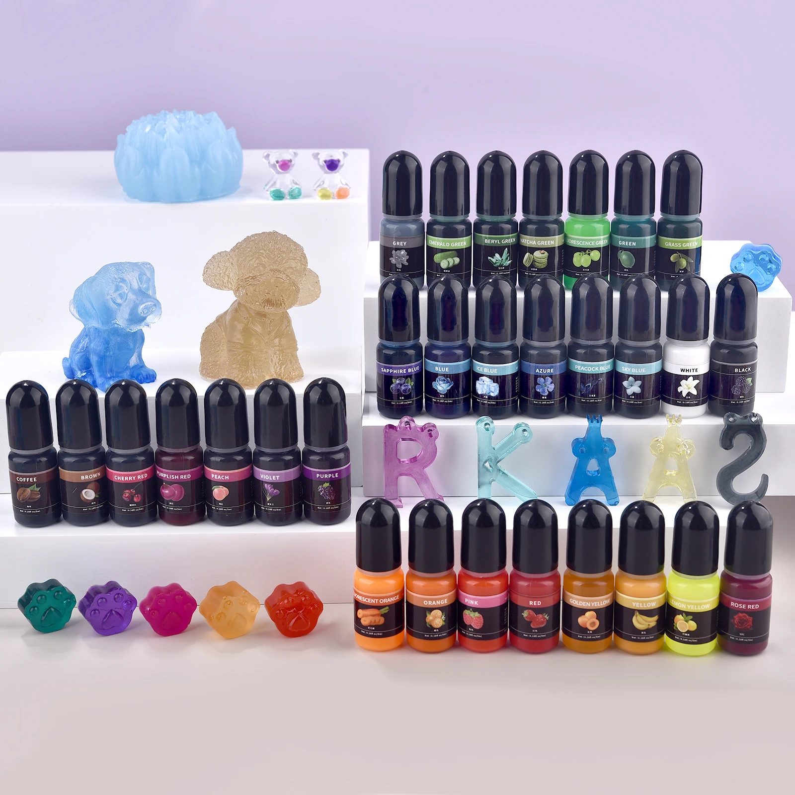 30Colors 5ml/Bottle Epoxy Resin Pigment Liquid Colorant Dye UV Glue AB Glue Universal Pigment DIY Epoxy Resin Mold Jewelry Make