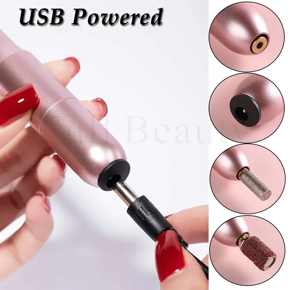 Professional Electric Nail Drill Manicure Machine Pedicure Milling Cutter Polisher Set Ceramic Nail Drill Equipment Tools BEUSB