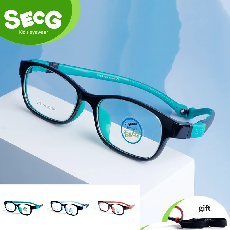 

Бренд SECG, удобные силиконовые оправы для мальчиков и девочек, студенческие оправы для близорукости, детские очки с легкими спортивными очками