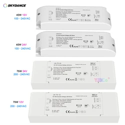 Skylégiti- Pilote LED à gradation, 40W, 75W, 12V, 24V, 0-10V ou 1-10V, Bande LED monochrome, 220V, 10V, PWM, AC, Push-Dim, Alimentation variable