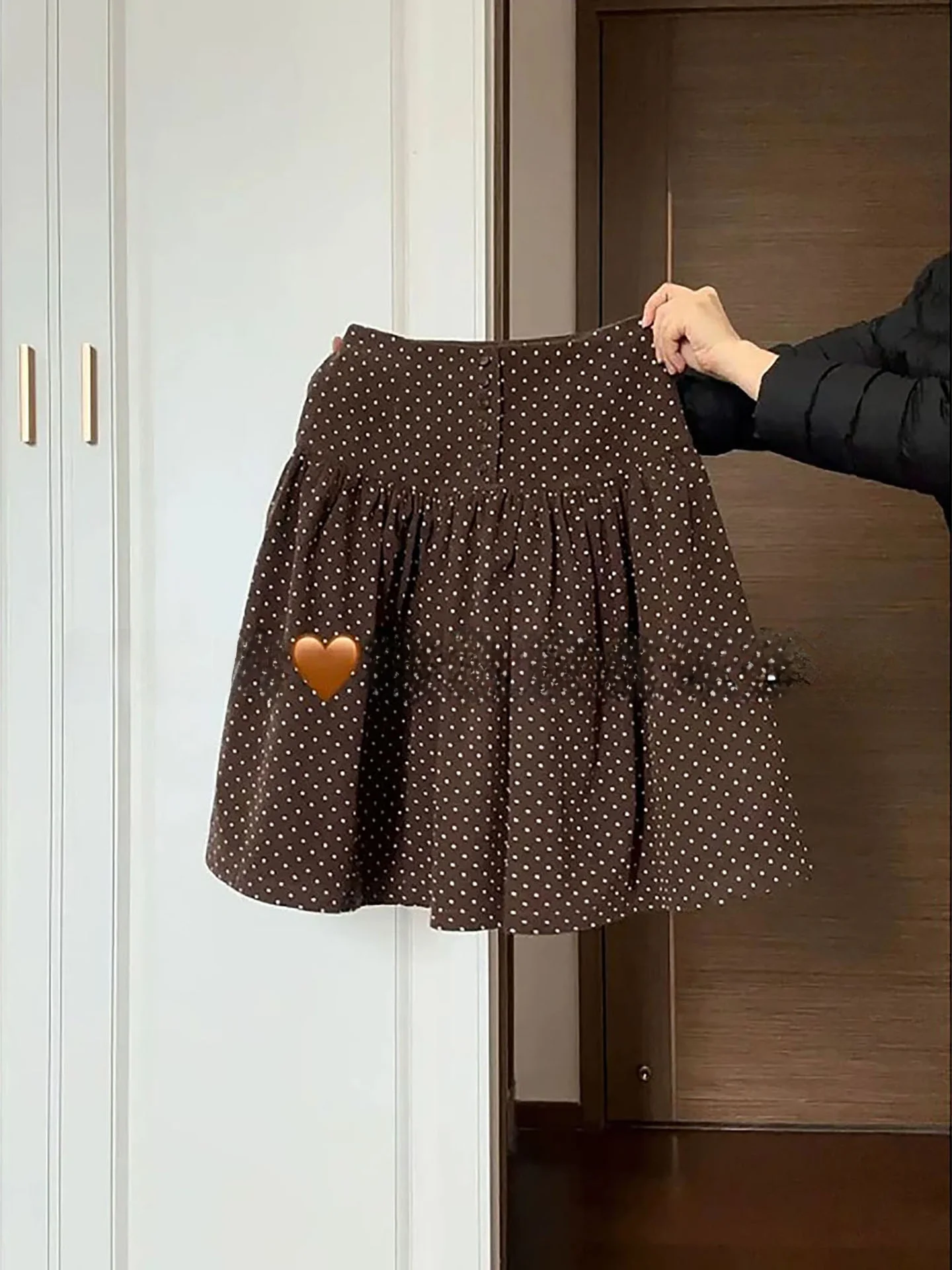 Fashionable Retro Polka Dot High Waist Midi Skirt Women's A-Line Skirt Slimming Versatile Mid-Length Casual Style