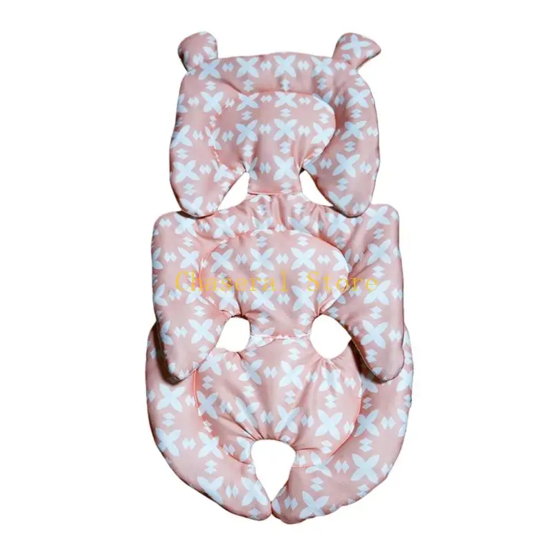 E7CE Reversible Strollers Pad Infant Car Liner Cotton Fabric For Comfort Support